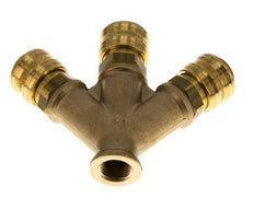 Messing DN 7.2 (Euro) Luchtkoppeling Snelkoppeling G 3/8 inch Binnendraad Wandmontage 3-weg
