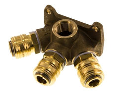 Messing DN 7.2 (Euro) Luchtkoppeling Snelkoppeling G 1/2 inch Binnendraad Wandmontage 3-weg