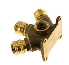 Messing DN 7.2 (Euro) Luchtkoppeling Snelkoppeling G 1/2 inch Binnendraad Wandmontage 3-weg