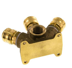 Messing DN 7.2 (Euro) Luchtkoppeling Snelkoppeling G 1/2 inch Binnendraad Wandmontage 3-weg