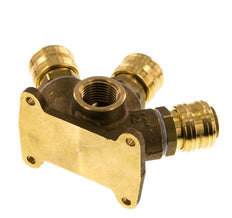 Messing DN 7.2 (Euro) Luchtkoppeling Snelkoppeling G 1/2 inch Binnendraad Wandmontage 3-weg