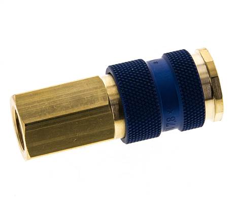 Messing DN 7.2 (Euro) Blauw-Coded Luchtkoppeling Snelkoppeling G 1/4 inch Binnendraad
