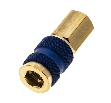 Messing DN 7.2 (Euro) Blauw-Coded Luchtkoppeling Snelkoppeling G 1/4 inch Binnendraad