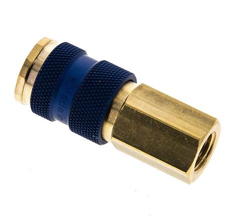 Messing DN 7.2 (Euro) Blauw-Coded Luchtkoppeling Snelkoppeling G 1/4 inch Binnendraad
