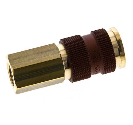 Messing DN 7.2 (Euro) Bruin-Coded Luchtkoppeling Snelkoppeling G 1/4 inch Binnendraad