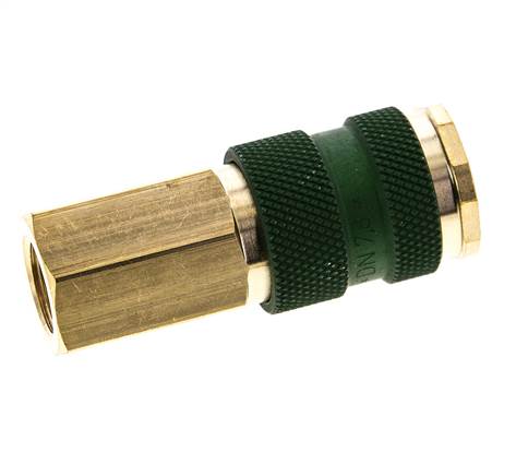 Messing DN 7.2 (Euro) Groen-Coded Luchtkoppeling Snelkoppeling G 1/4 inch Binnendraad