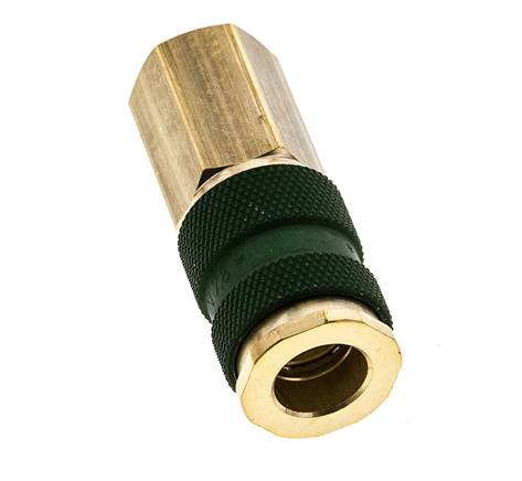 Messing DN 7.2 (Euro) Groen-Coded Luchtkoppeling Snelkoppeling G 1/4 inch Binnendraad