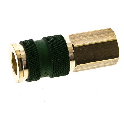 Messing DN 7.2 (Euro) Groen-Coded Luchtkoppeling Snelkoppeling G 1/4 inch Binnendraad