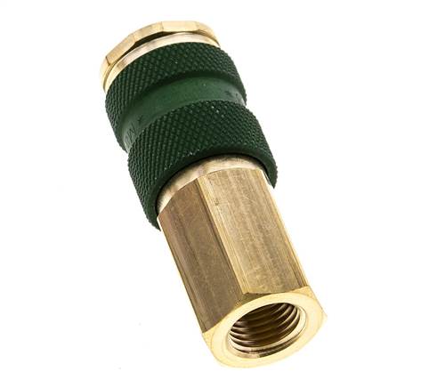 Messing DN 7.2 (Euro) Groen-Coded Luchtkoppeling Snelkoppeling G 1/4 inch Binnendraad