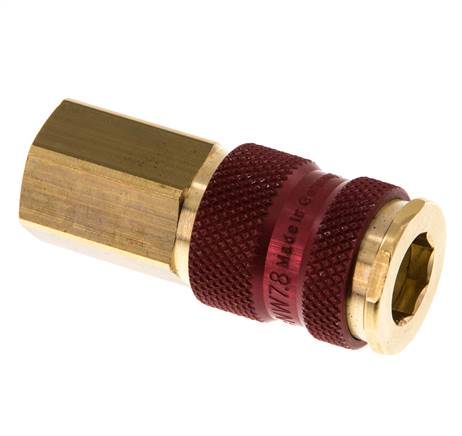 Messing DN 7.2 (Euro) Rood-Coded Luchtkoppeling Snelkoppeling G 1/4 inch Binnendraad