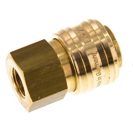 Messing DN 7.2 (Euro) Luchtkoppeling Snelkoppeling G 1/4 inch Binnendraad Double Shut-Off