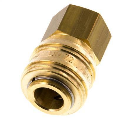 Messing DN 7.2 (Euro) Luchtkoppeling Snelkoppeling G 1/4 inch Binnendraad Double Shut-Off