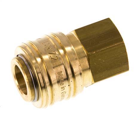 Messing DN 7.2 (Euro) Luchtkoppeling Snelkoppeling G 1/4 inch Binnendraad Double Shut-Off