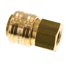 Messing DN 7.2 (Euro) Luchtkoppeling Snelkoppeling G 1/4 inch Binnendraad Double Shut-Off