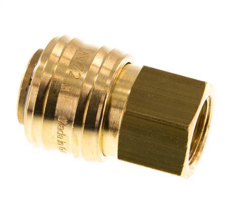 Messing DN 7.2 (Euro) Luchtkoppeling Snelkoppeling G 3/8 inch Binnendraad Double Shut-Off