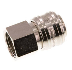 Nickel-plated Brass DN 7.2 (Euro) Air Coupling Socket G 1/2 inch Female Double Shut-Off