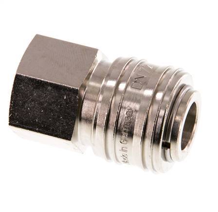 Nickel-plated Brass DN 7.2 (Euro) Air Coupling Socket G 1/2 inch Female Double Shut-Off
