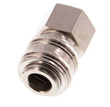 Vernikkeld Messing DN 7.2 (Euro) Luchtkoppeling Snelkoppeling G 1/2 inch Binnendraad Double Shut-Off