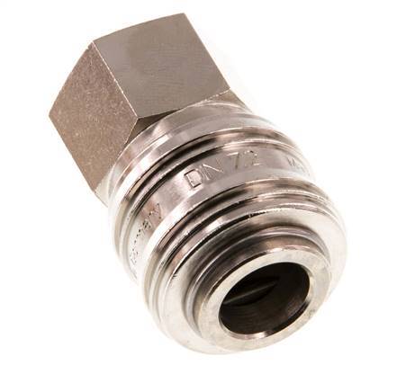 Vernikkeld Messing DN 7.2 (Euro) Luchtkoppeling Snelkoppeling G 1/4 inch Binnendraad Double Shut-Off