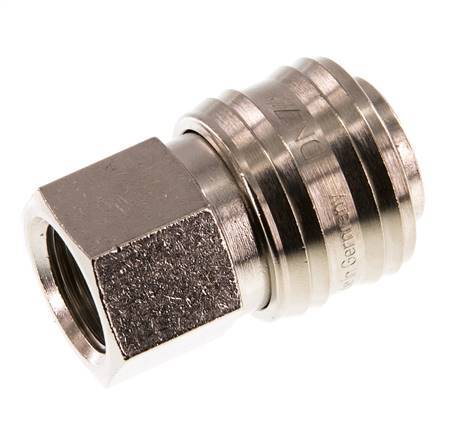 Nickel-plated Brass DN 7.2 (Euro) Air Coupling Socket G 3/8 inch Female Double Shut-Off
