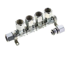 Staal/Messing DN 7.2 (Euro) Luchtkoppeling Snelkoppeling G 1/2 inch Binnendraad 4-weg