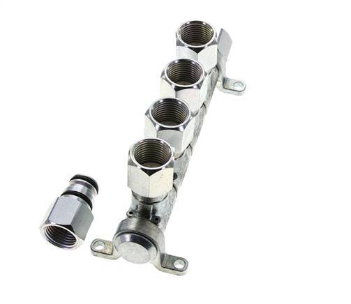 Staal/Messing DN 7.2 (Euro) Luchtkoppeling Snelkoppeling G 1/2 inch Binnendraad 4-weg