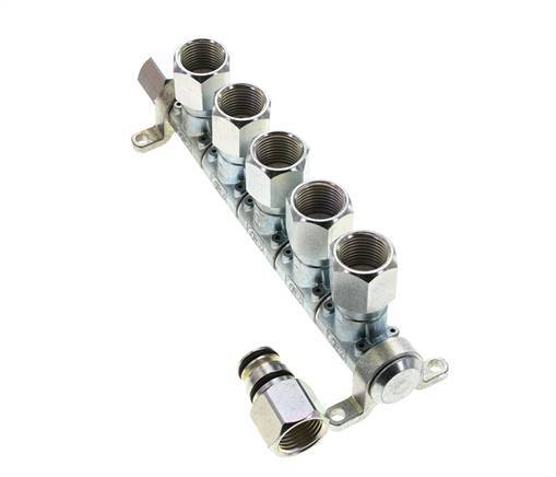 Staal/Messing DN 7.2 (Euro) Luchtkoppeling Snelkoppeling G 1/2 inch Binnendraad 5-weg