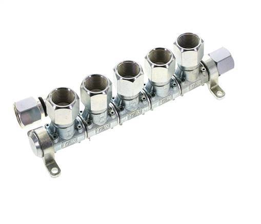 Staal/Messing DN 7.2 (Euro) Luchtkoppeling Snelkoppeling G 1/2 inch Binnendraad 5-weg