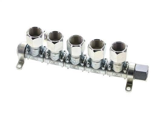 Staal/Messing DN 7.2 (Euro) Luchtkoppeling Snelkoppeling G 1/2 inch Binnendraad 5-weg