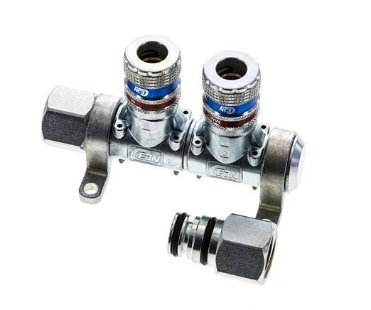 Staal/Messing DN 7.6 (7.2 Euro) Safety Luchtkoppeling Snelkoppeling G 1/2 inch Binnendraad 2-weg