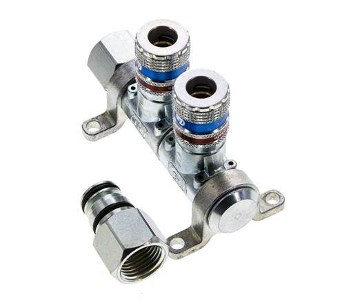 Staal/Messing DN 7.6 (7.2 Euro) Safety Luchtkoppeling Snelkoppeling G 1/2 inch Binnendraad 2-weg