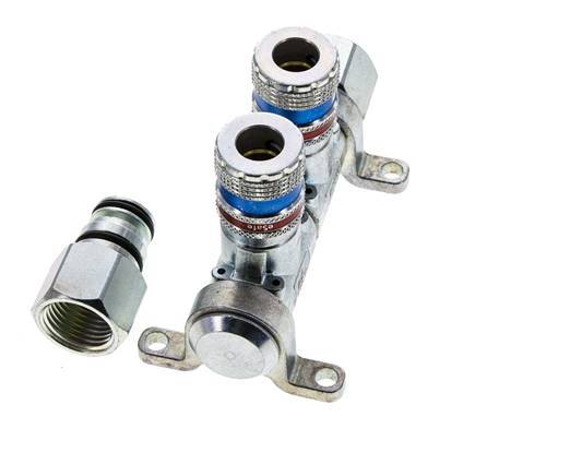 Staal/Messing DN 7.6 (7.2 Euro) Safety Luchtkoppeling Snelkoppeling G 1/2 inch Binnendraad 2-weg