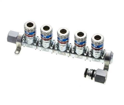 Staal/Messing DN 7.6 (7.2 Euro) Safety Luchtkoppeling Snelkoppeling G 1/2 inch Binnendraad 5-weg