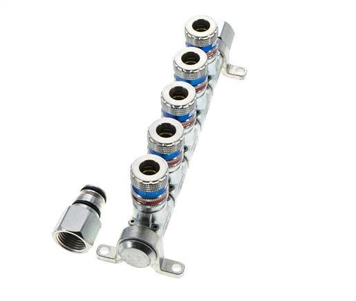 Staal/Messing DN 7.6 (7.2 Euro) Safety Luchtkoppeling Snelkoppeling G 1/2 inch Binnendraad 5-weg