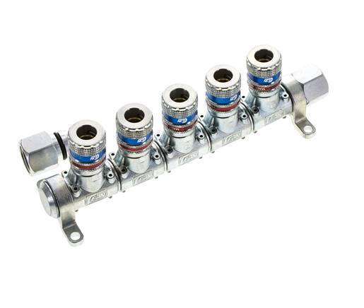 Staal/Messing DN 7.6 (7.2 Euro) Safety Luchtkoppeling Snelkoppeling G 1/2 inch Binnendraad 5-weg