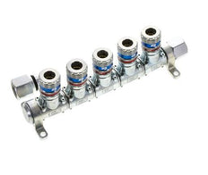 Staal/Messing DN 7.6 (7.2 Euro) Safety Luchtkoppeling Snelkoppeling G 1/2 inch Binnendraad 5-weg