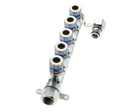 Staal/Messing DN 7.6 (7.2 Euro) Safety Luchtkoppeling Snelkoppeling G 1/2 inch Binnendraad 5-weg