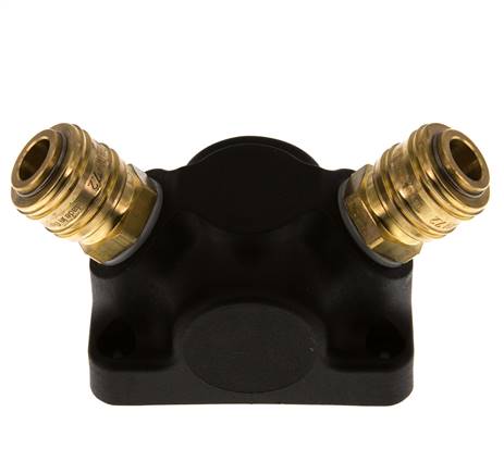 Brass/plastic DN 7.2 (Euro) Luchtkoppeling Snelkoppeling G 1/2 inch Binnendraad Wandmontage 2-weg