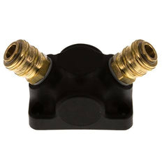 Brass/plastic DN 7.2 (Euro) Luchtkoppeling Snelkoppeling G 1/2 inch Binnendraad Wandmontage 2-weg