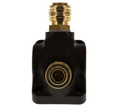 Brass/plastic DN 7.2 (Euro) Luchtkoppeling Snelkoppeling G 1/2 inch Binnendraad Wandmontage 2-weg