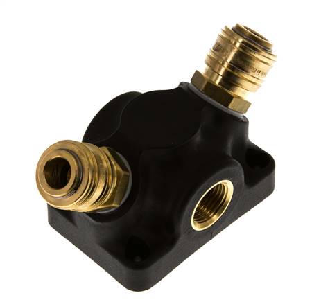 Brass/plastic DN 7.2 (Euro) Luchtkoppeling Snelkoppeling G 1/2 inch Binnendraad Wandmontage 2-weg