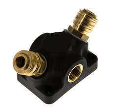 Brass/plastic DN 7.2 (Euro) Luchtkoppeling Snelkoppeling G 1/2 inch Binnendraad Wandmontage 2-weg