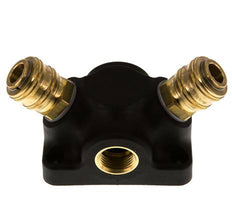 Brass/plastic DN 7.2 (Euro) Luchtkoppeling Snelkoppeling G 1/2 inch Binnendraad Wandmontage 2-weg