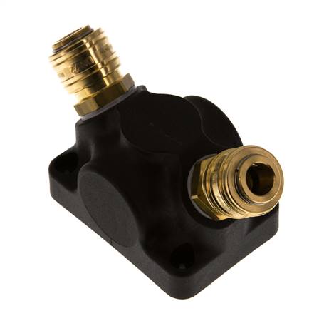Brass/plastic DN 7.2 (Euro) Luchtkoppeling Snelkoppeling G 3/4 inch Binnendraad Wandmontage 2-weg