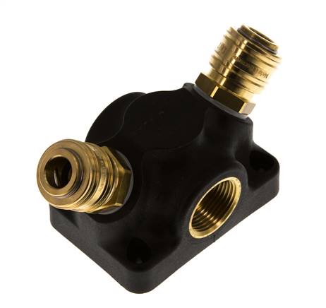 Brass/plastic DN 7.2 (Euro) Luchtkoppeling Snelkoppeling G 3/4 inch Binnendraad Wandmontage 2-weg