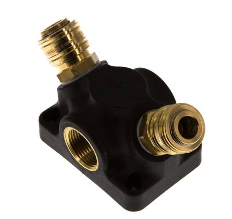 Brass/plastic DN 7.2 (Euro) Luchtkoppeling Snelkoppeling G 3/4 inch Binnendraad Wandmontage 2-weg