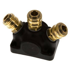 Brass/plastic DN 7.2 (Euro) Luchtkoppeling Snelkoppeling G 1/2 inch Binnendraad Wandmontage 3-weg