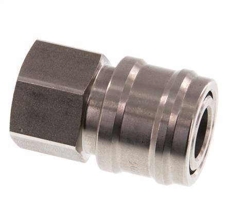 RVS DN 7.2 (Euro) Luchtkoppeling Snelkoppeling G 1/2 inch Binnendraad Double Shut-Off