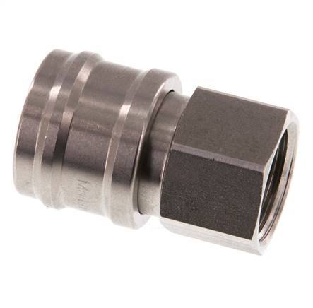 RVS DN 7.2 (Euro) Luchtkoppeling Snelkoppeling G 1/2 inch Binnendraad Double Shut-Off