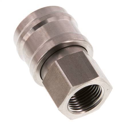 RVS DN 7.2 (Euro) Luchtkoppeling Snelkoppeling G 3/8 inch Binnendraad Double Shut-Off